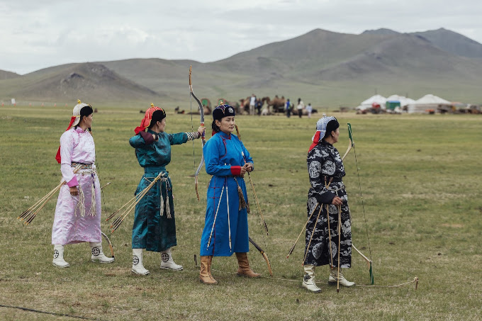 Traditional Mongolian archery demonstration