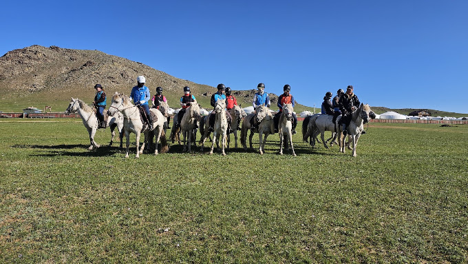 Guided horseback riding group